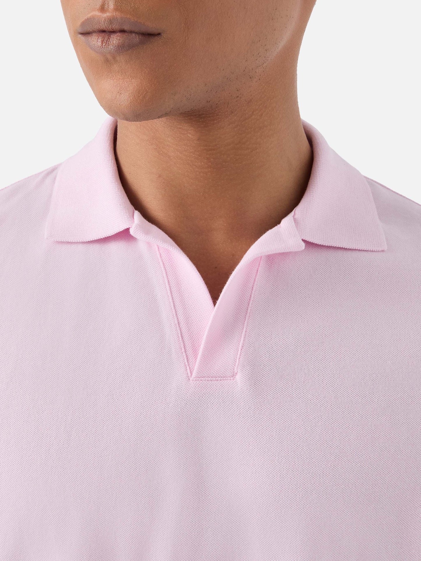 Polo Charles en piqué de algodón rosa 