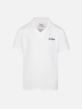 White cotton piquet buttonless polo shirt Charles Jr - MC2 Saint Barth