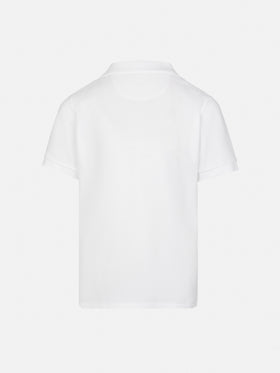 White cotton piquet buttonless polo shirt Charles Jr - MC2 Saint Barth