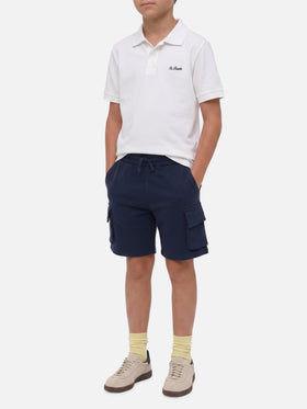 Polo Charles Jr blanco en piqué 