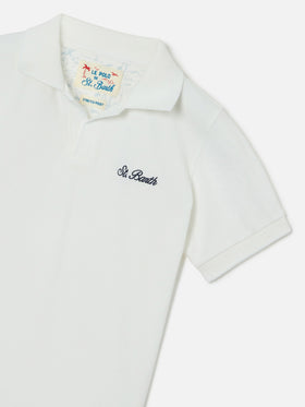 White Charles Jr polo in piquet