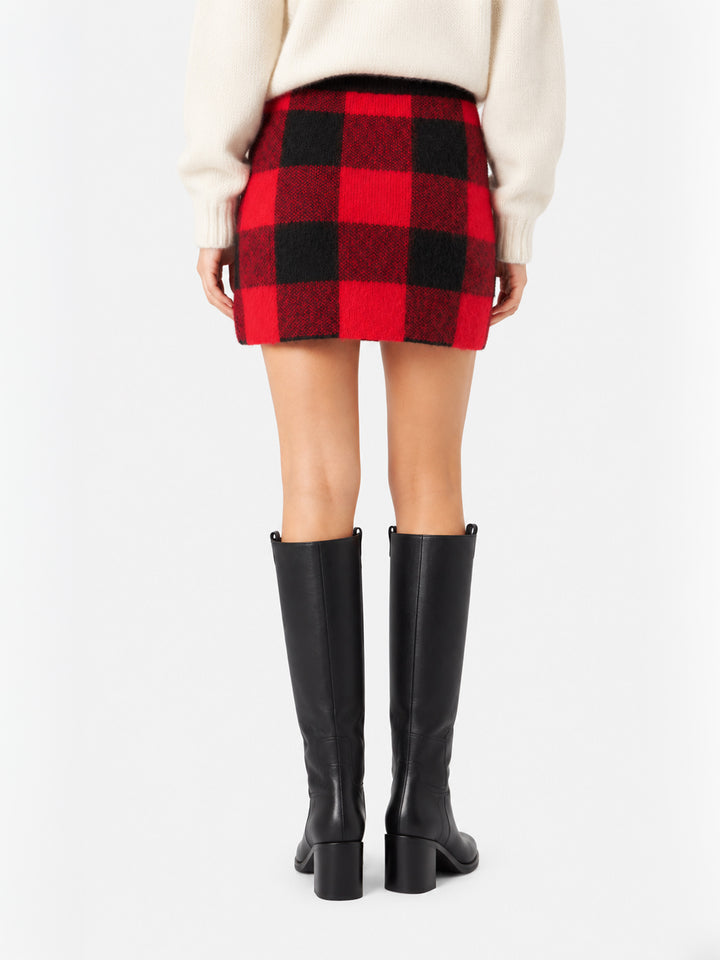 Jupe en maille tartan rouge Chatel 