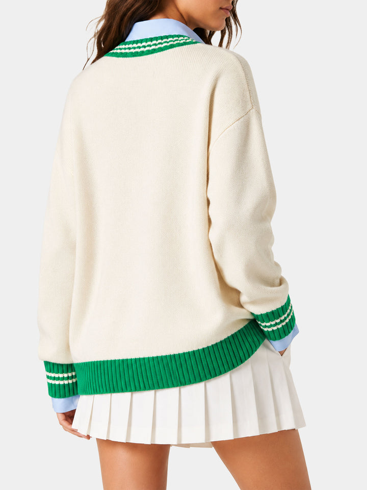 White Chloe cardigan with embroidery