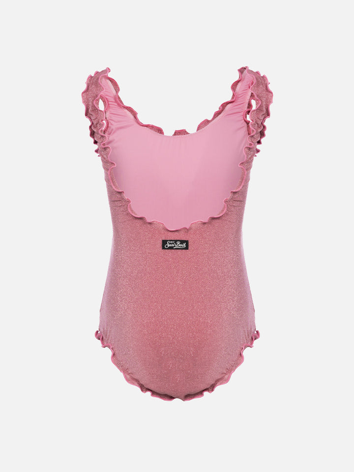 Clio lurex one-piece swimsuit with contrast frill - MC2 Saint Barth