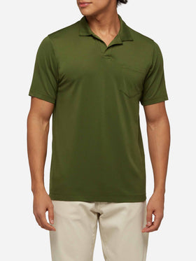 Military green technical piquet polo shirt Camber - MC2 Saint Barth