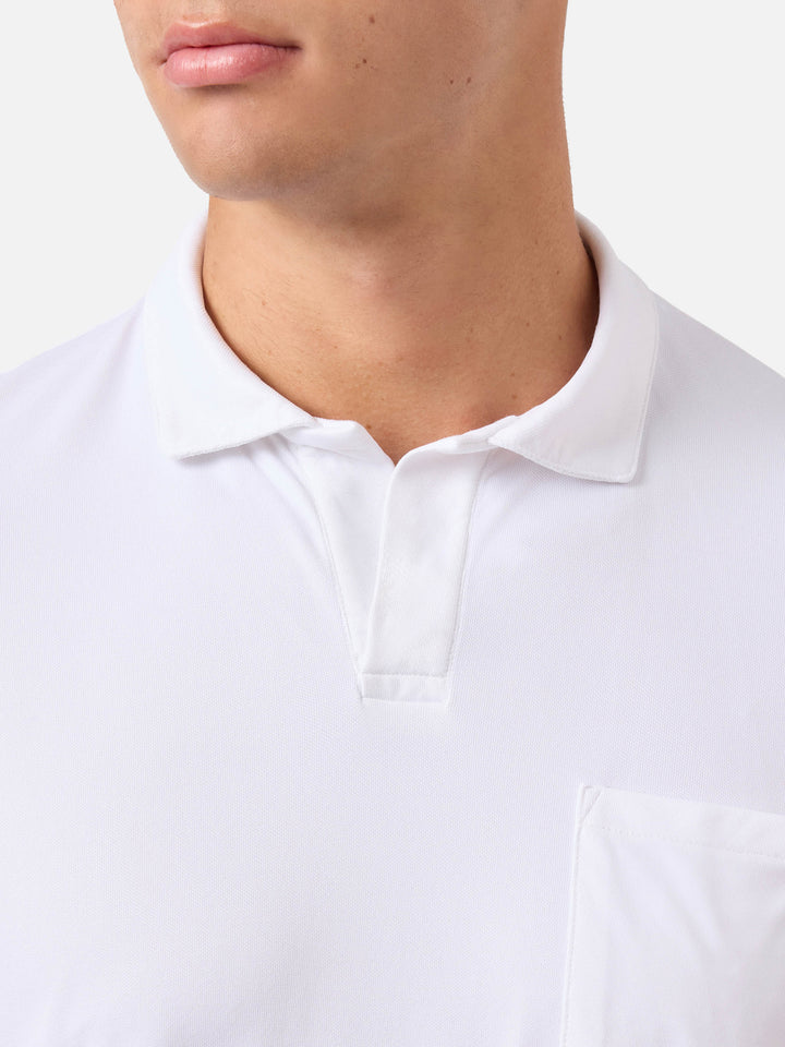 Camber cream technical piqué polo shirt