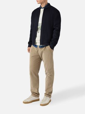 Unlined Camden wool bomber in blue