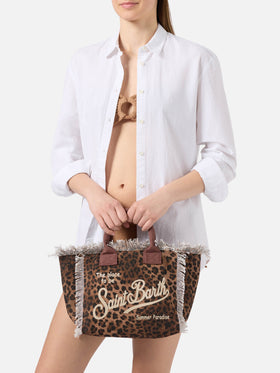 Colette canvas bag with leopard pattern