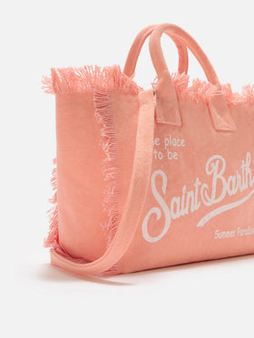 Bolso Colette de lona naranja con flecos 