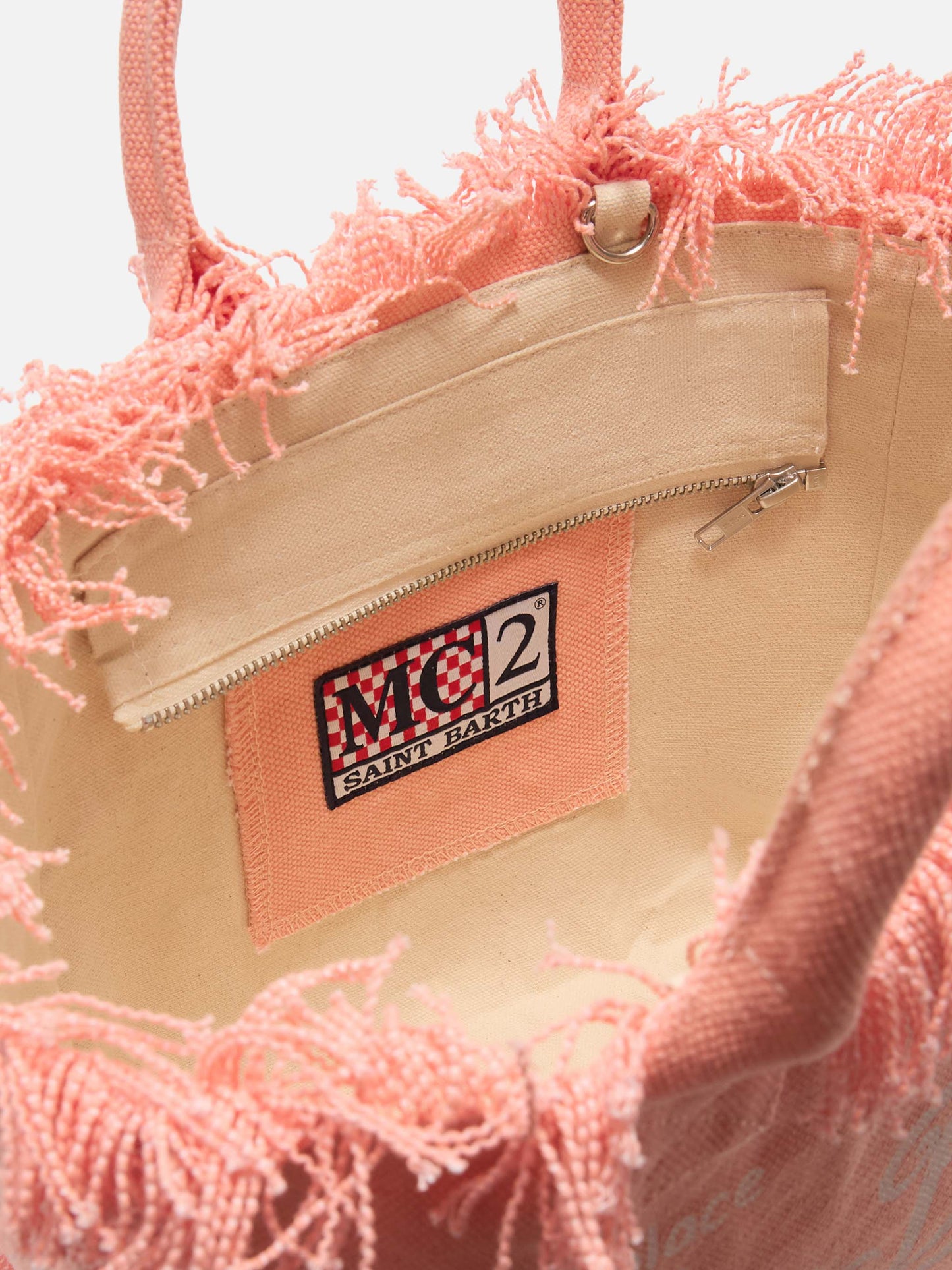 Bolso Colette de lona naranja con flecos 