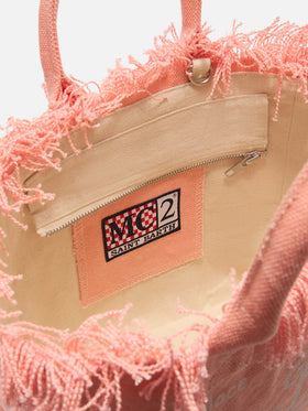 Bolso Colette de lona naranja con flecos 