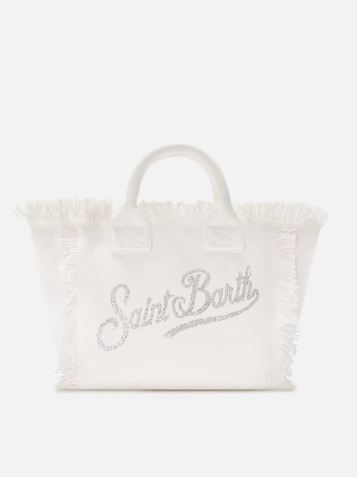 Bolso Colette de lona blanca con logotipo de strass 