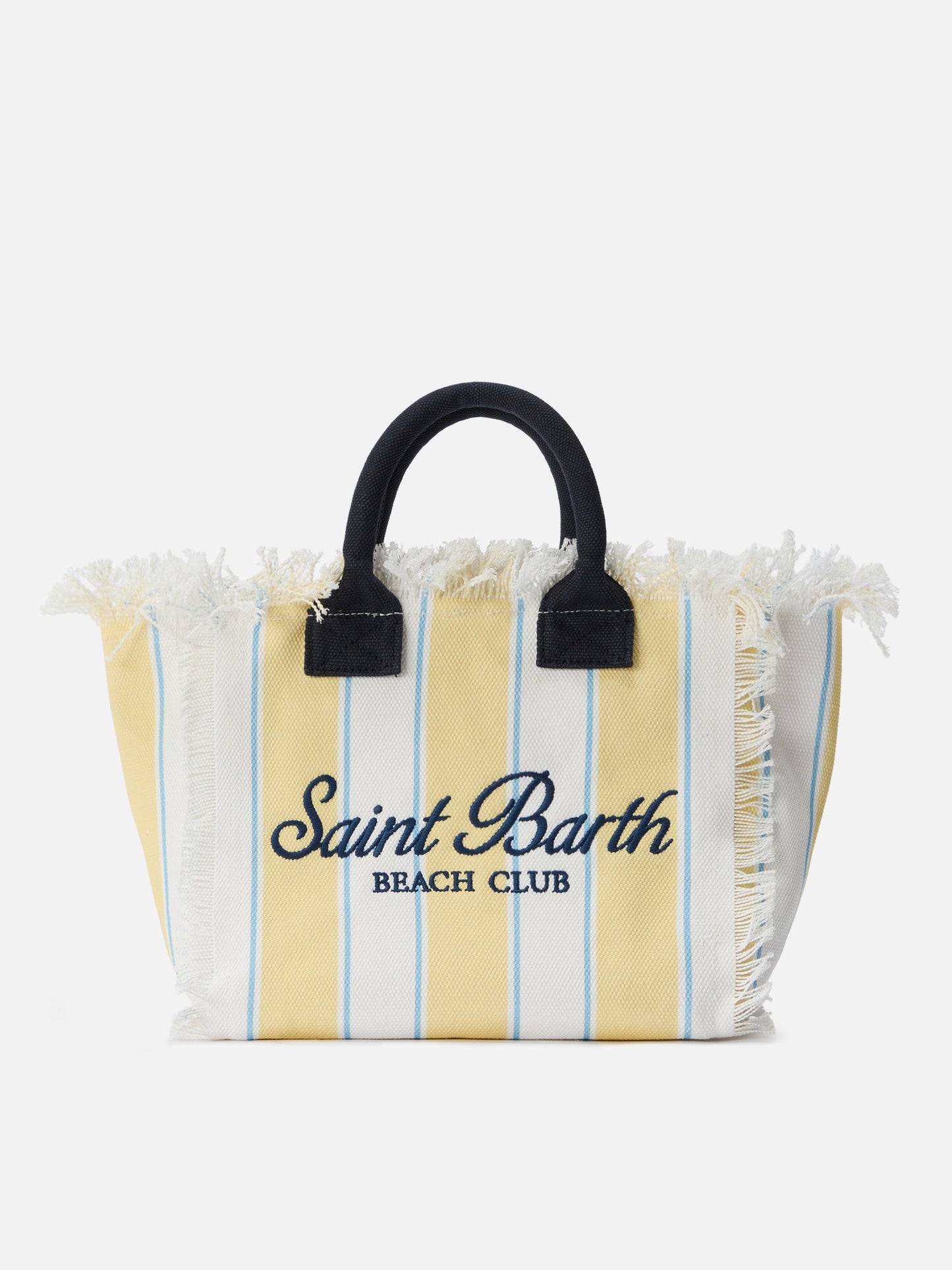 Sac en toile Colette à rayures jaunes et logo brodé 