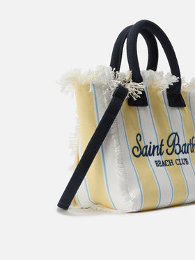 Sac en toile Colette à rayures jaunes et logo brodé 