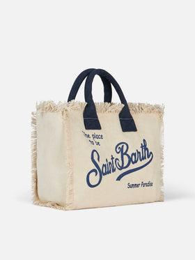 Colette off-white cotton canvas handbag - MC2 Saint Barth
