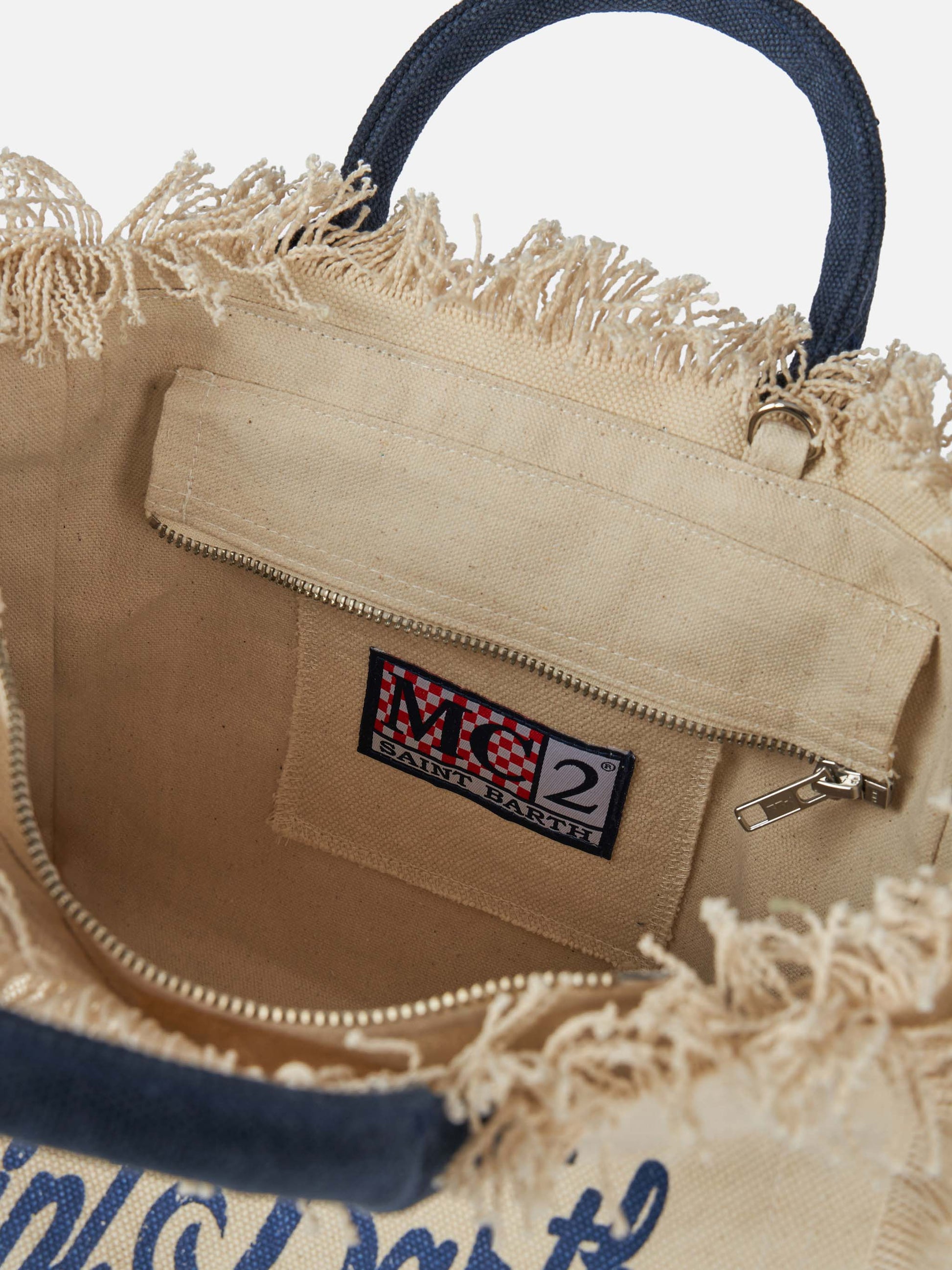Colette off-white cotton canvas handbag - MC2 Saint Barth