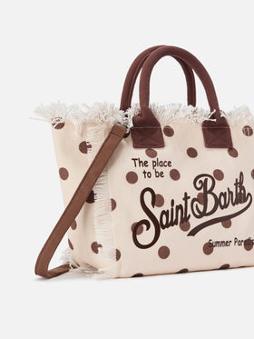 Colette canvas polka dot bag with embroidered logo