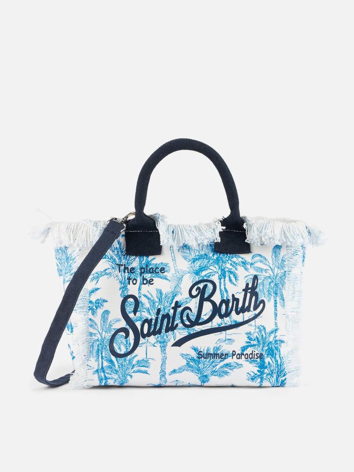 Borsa Colette in canvas di cotone con stampa toile de jouy