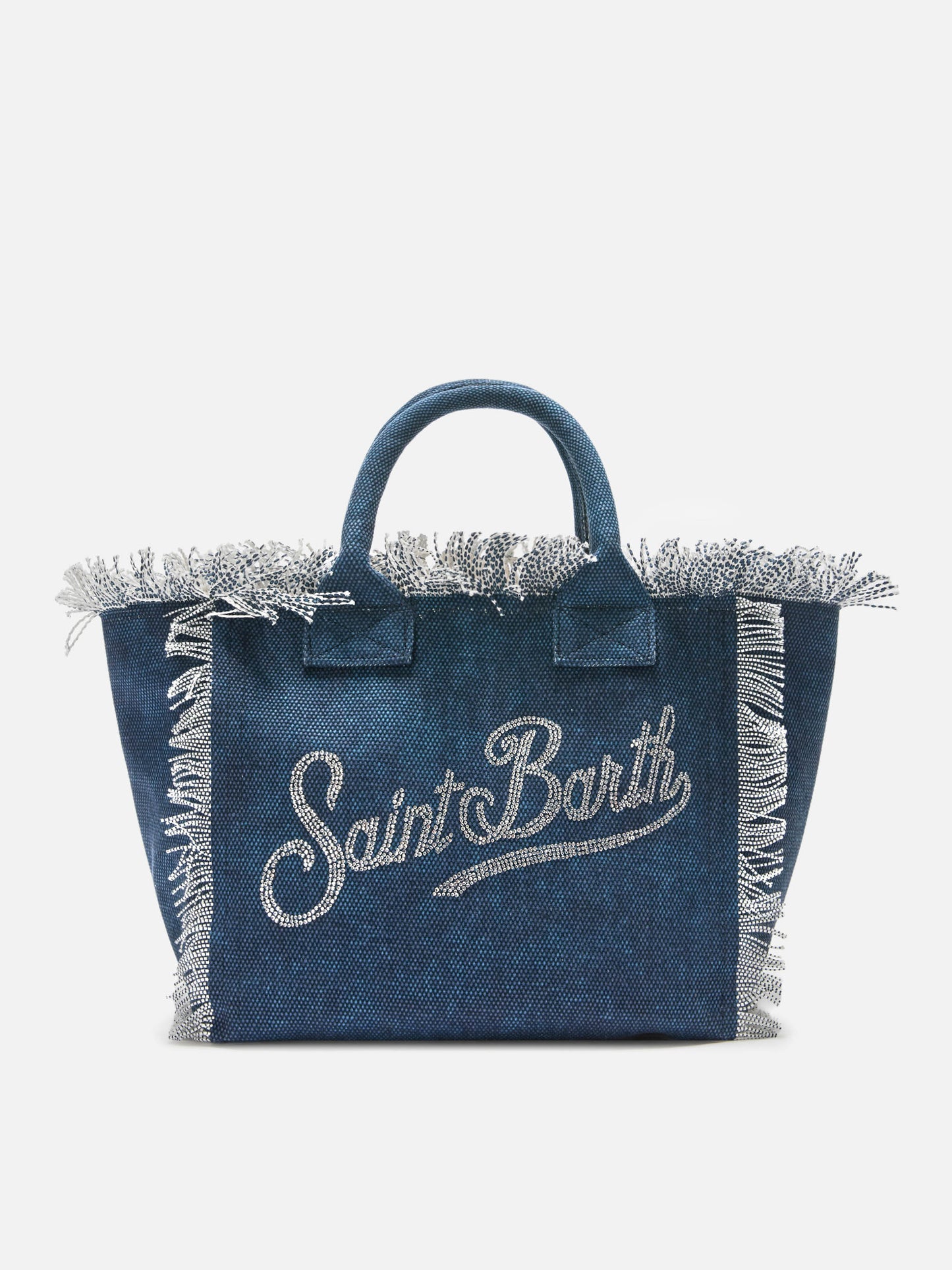 Indigoblaue Colette Canvas-Tasche mit Strasslogo 