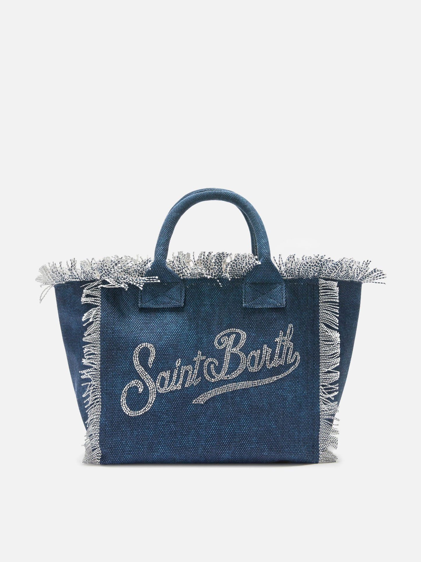 Indigoblaue Colette Canvas-Tasche mit Strasslogo 