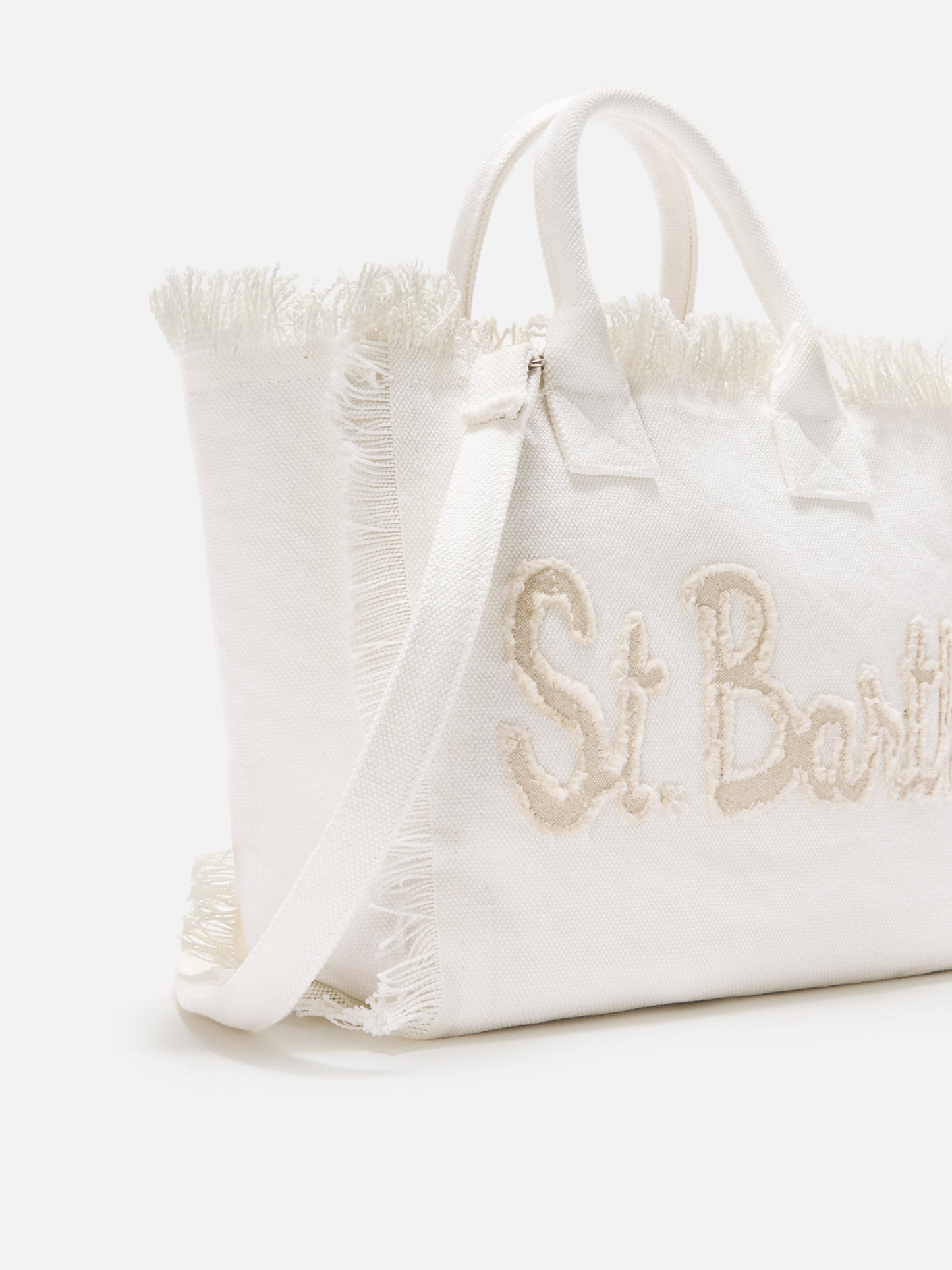 Bolso Colette de lona blanca con parche del logo en tejido 