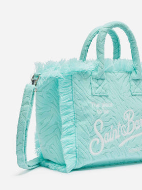 Colette Sponge water green zebra embossed terry handbag - MC2 Saint Barth