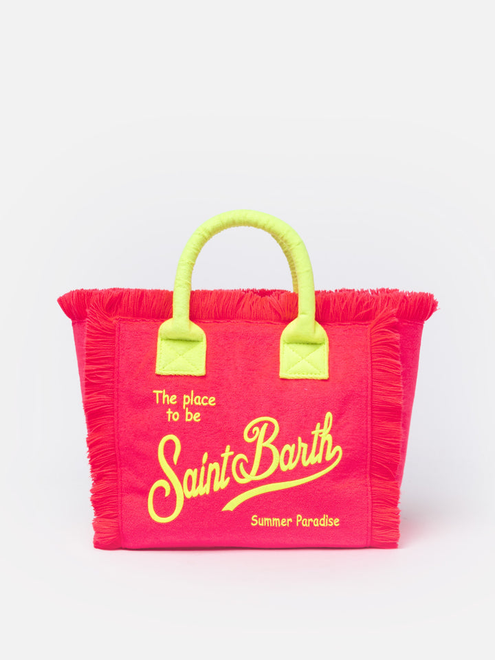 Colette fuchsia terry handbag with Saint Barth logo - MC2 Saint Barth