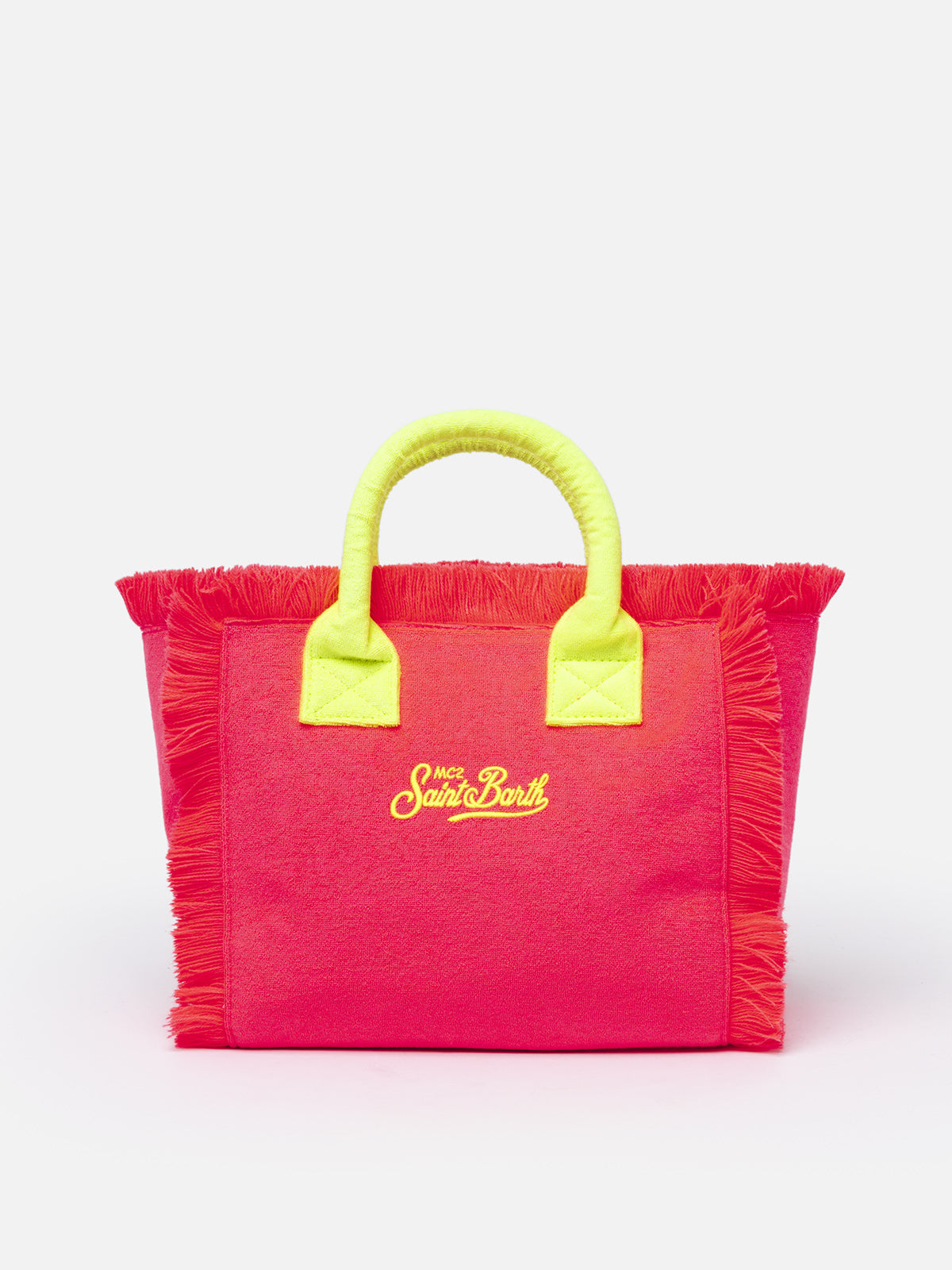 Colette fuchsia terry handbag with Saint Barth logo - MC2 Saint Barth