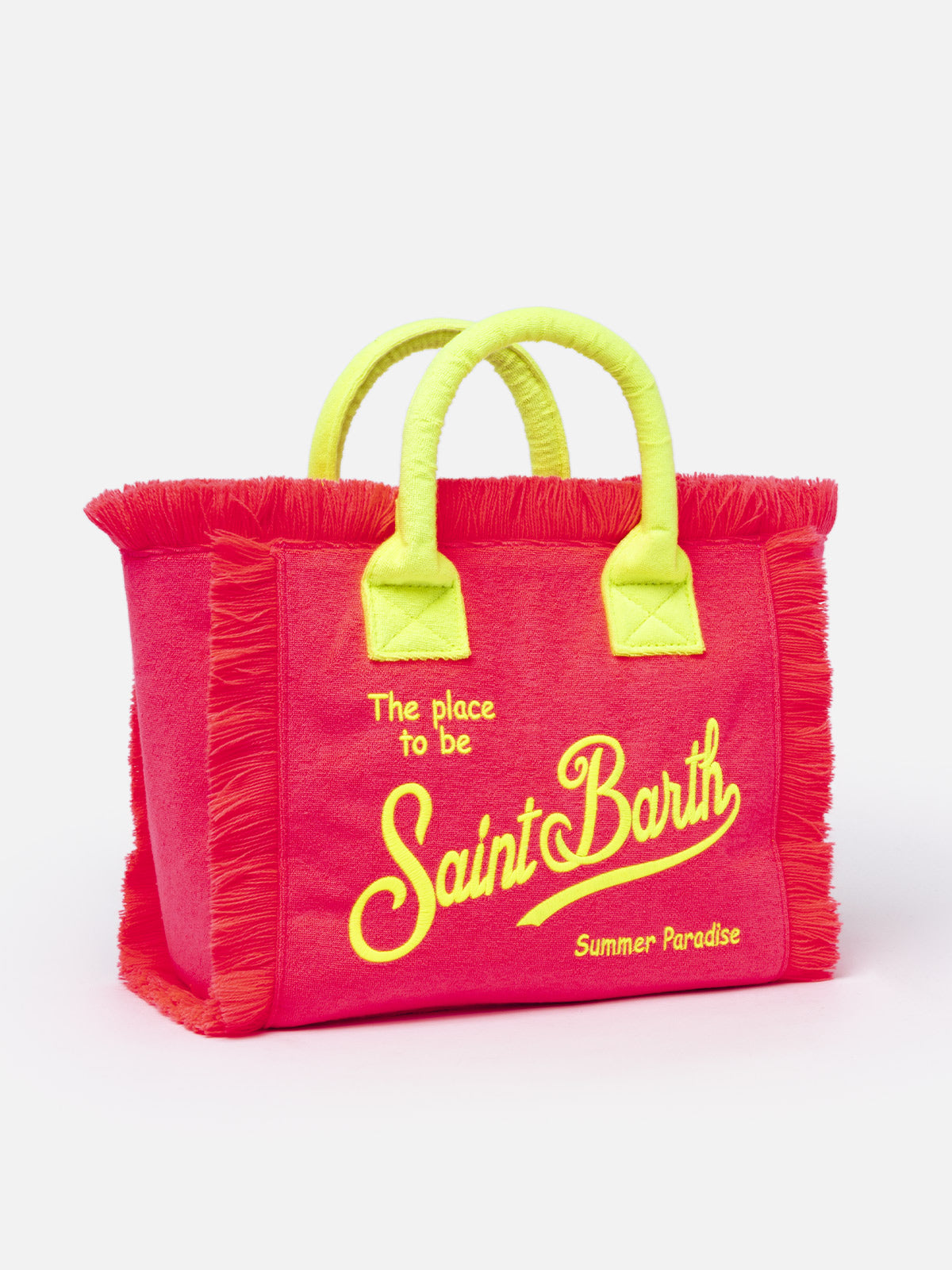 Fluo pink terry embossed Colette Sponge handbag - MC2 Saint Barth