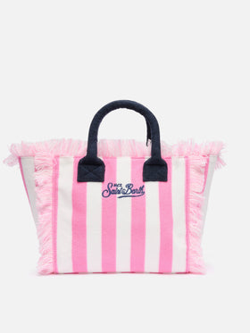 Colette Sponge Handtasche aus pink gestreiftem Frottee 