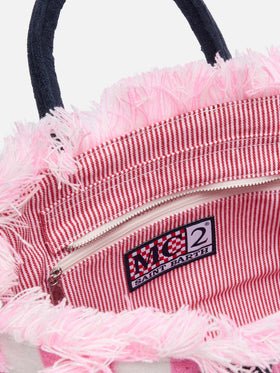 Colette Sponge Handtasche aus pink gestreiftem Frottee 