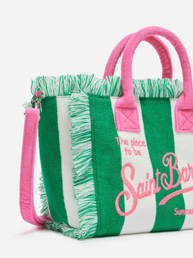 Colette Sponge green striped terry handbag - MC2 Saint Barth