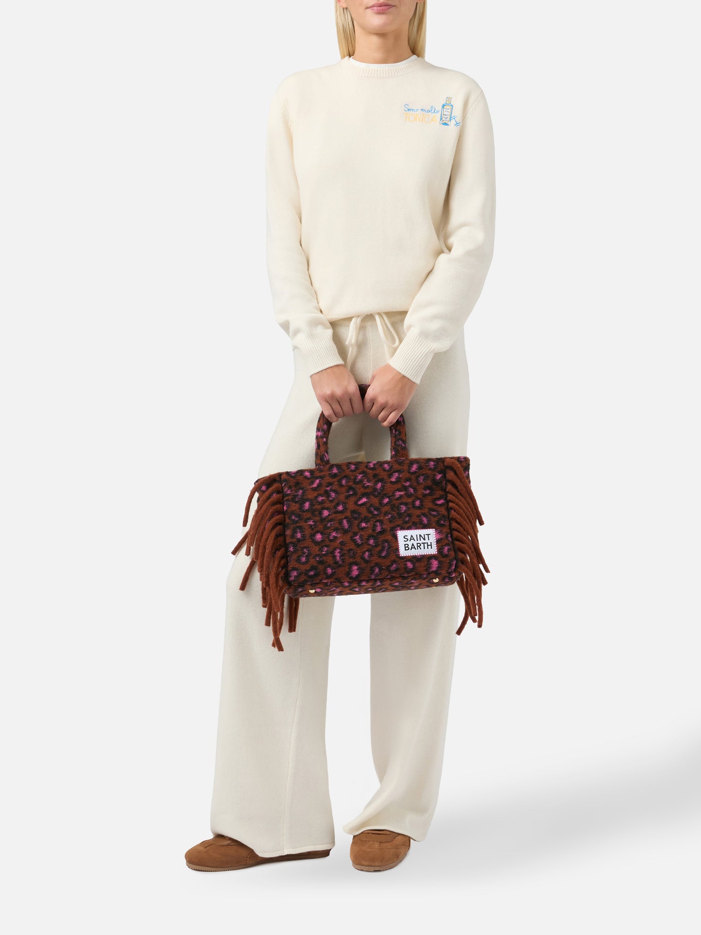 Borsa Colette Blanket stampa animalier verde