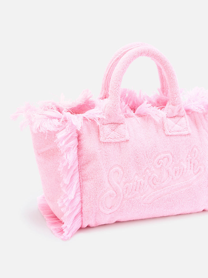 Bolso Colette rosa de color liso con efecto terry 