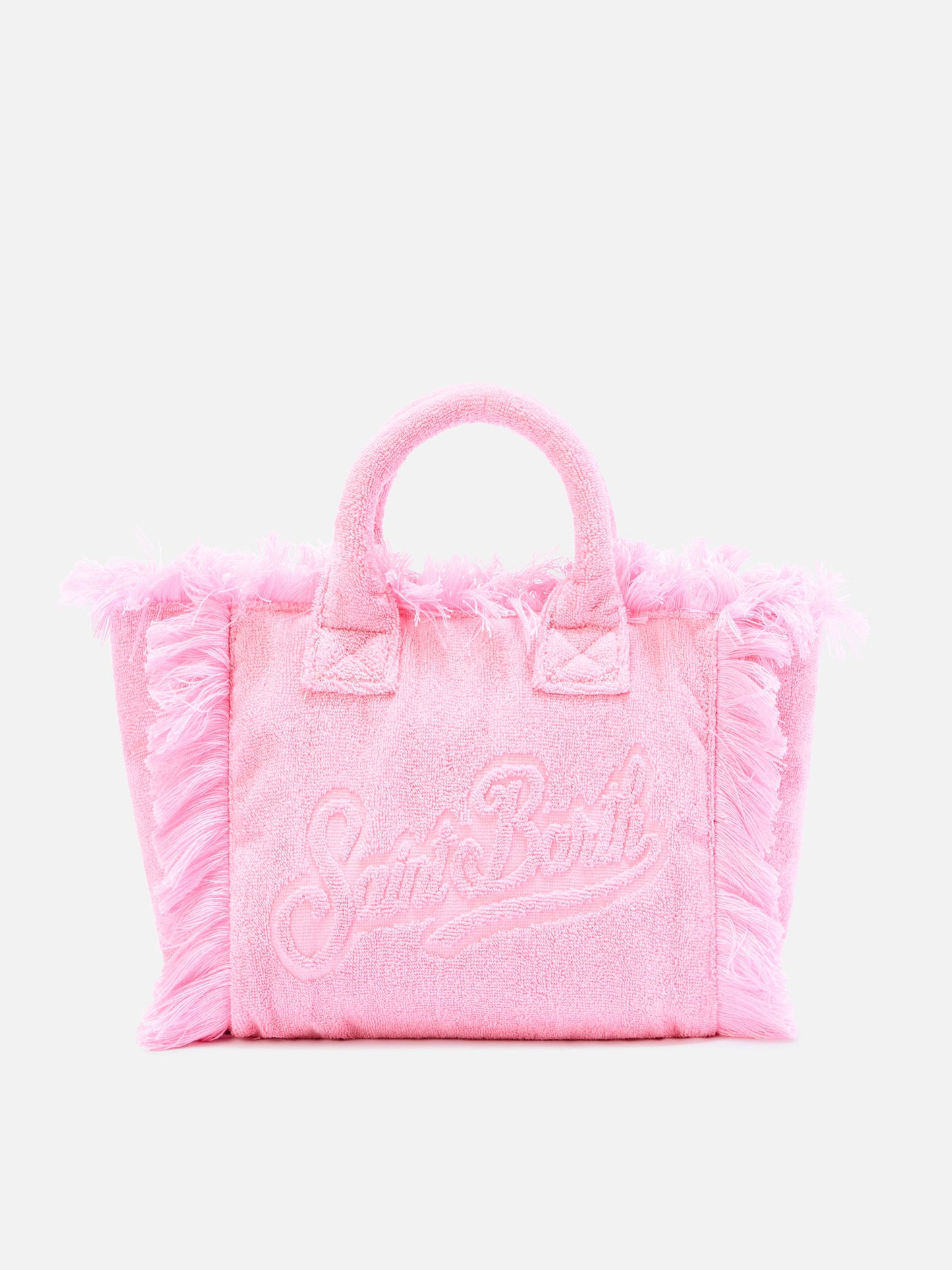 Bolso Colette rosa de color liso con efecto terry 