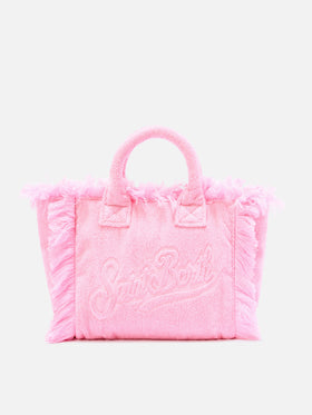 Bolso Colette rosa de color liso con efecto terry 
