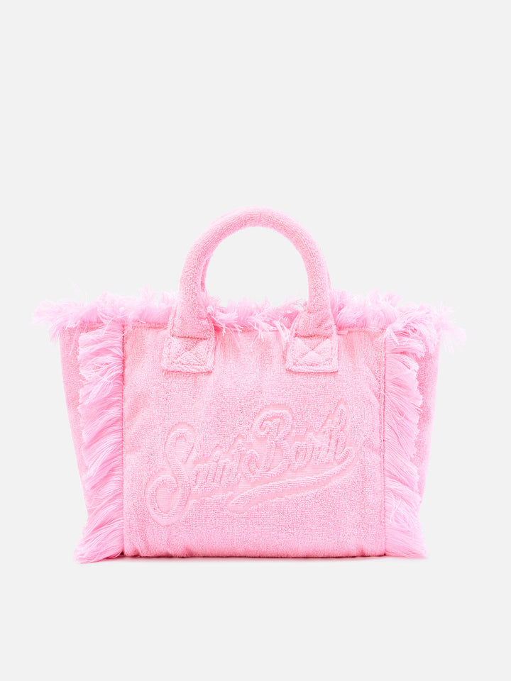 Bolso Colette rosa de color liso con efecto terry 