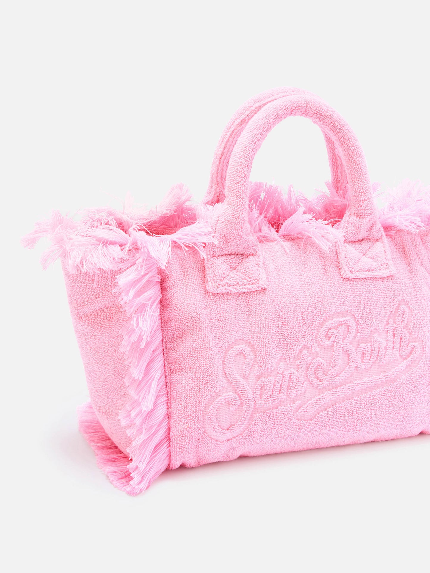 Bolso Colette rosa de color liso con efecto terry 