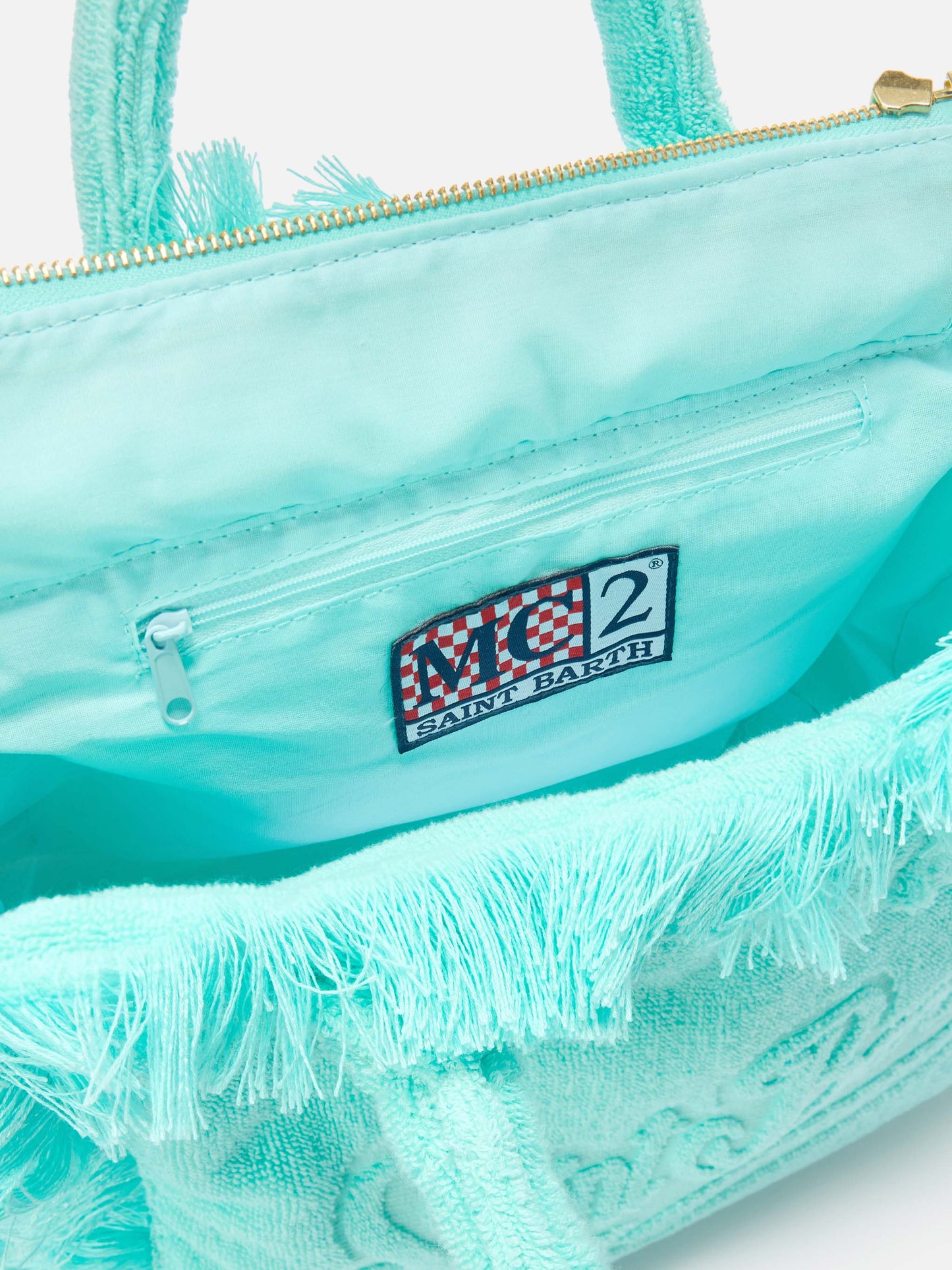 Bolso Colette de efecto rizo en verde agua liso 