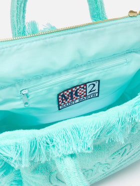 Bolso Colette de efecto rizo en verde agua liso 