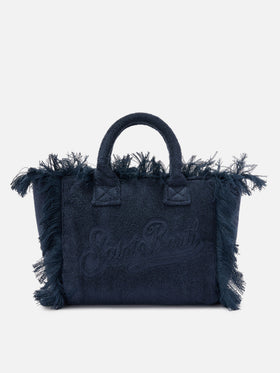 Bolso Colette azul de color liso con efecto terry 