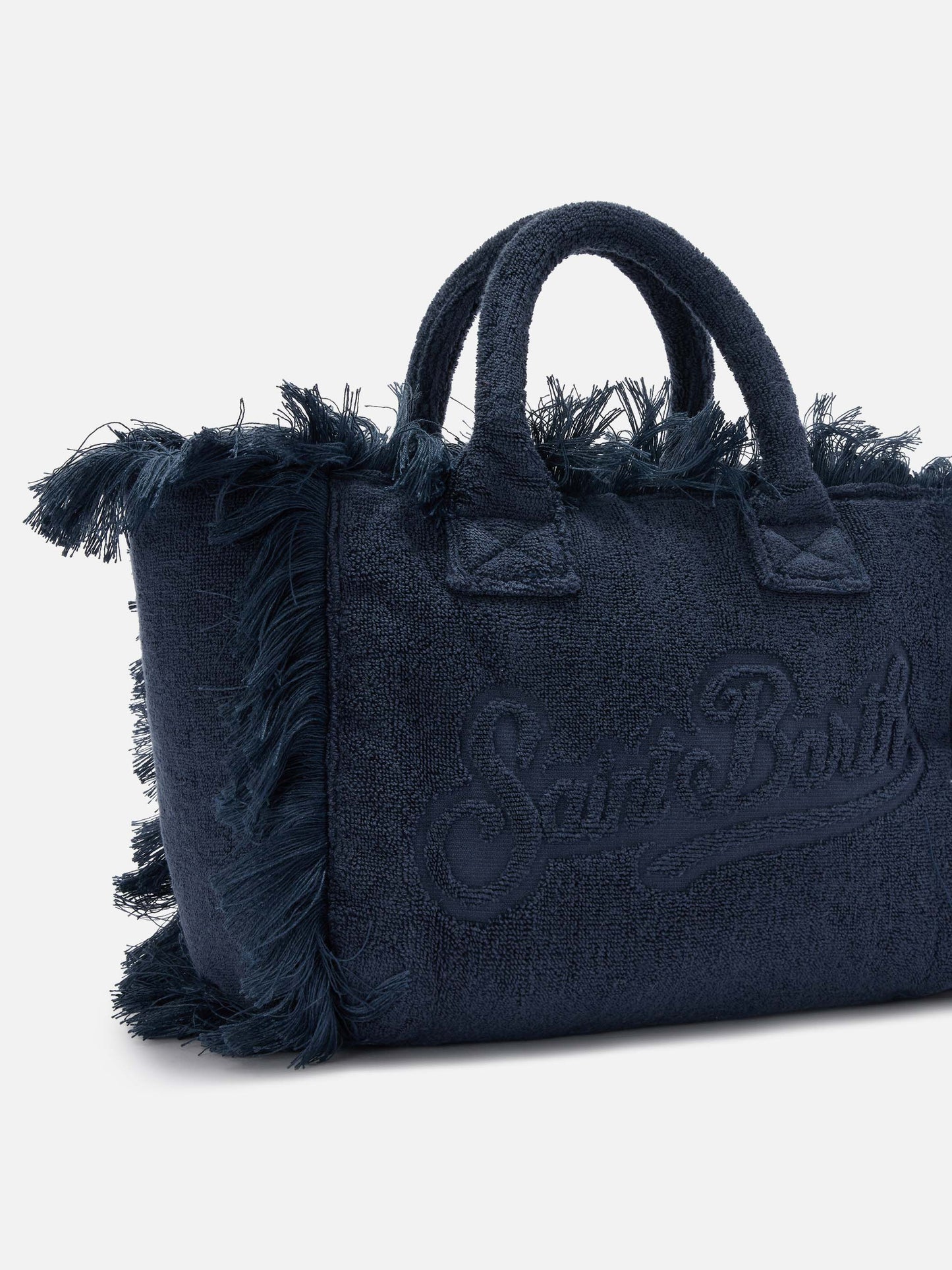 Bolso Colette azul de color liso con efecto terry 