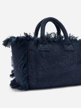 Bolso Colette azul de color liso con efecto terry 