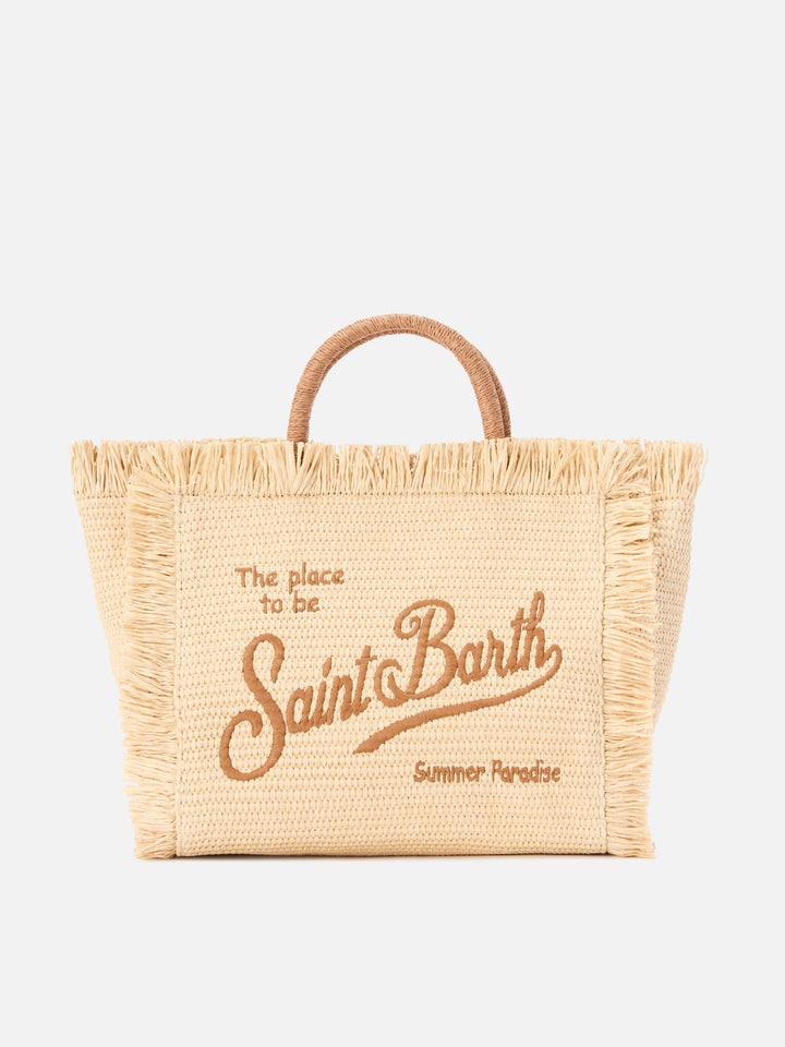Colette straw effect bag with embroidered logo
