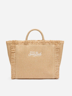 Colette Handtasche in Strohoptik mit kleinem gesticktem Logo 