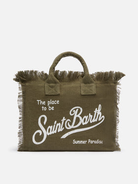 Bolso Colette verde militar en 100% LINEN 