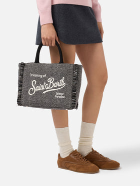 Colette Wool black and grey herringbone bag
