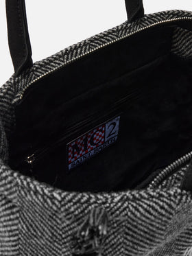 Colette Wool black and grey herringbone bag