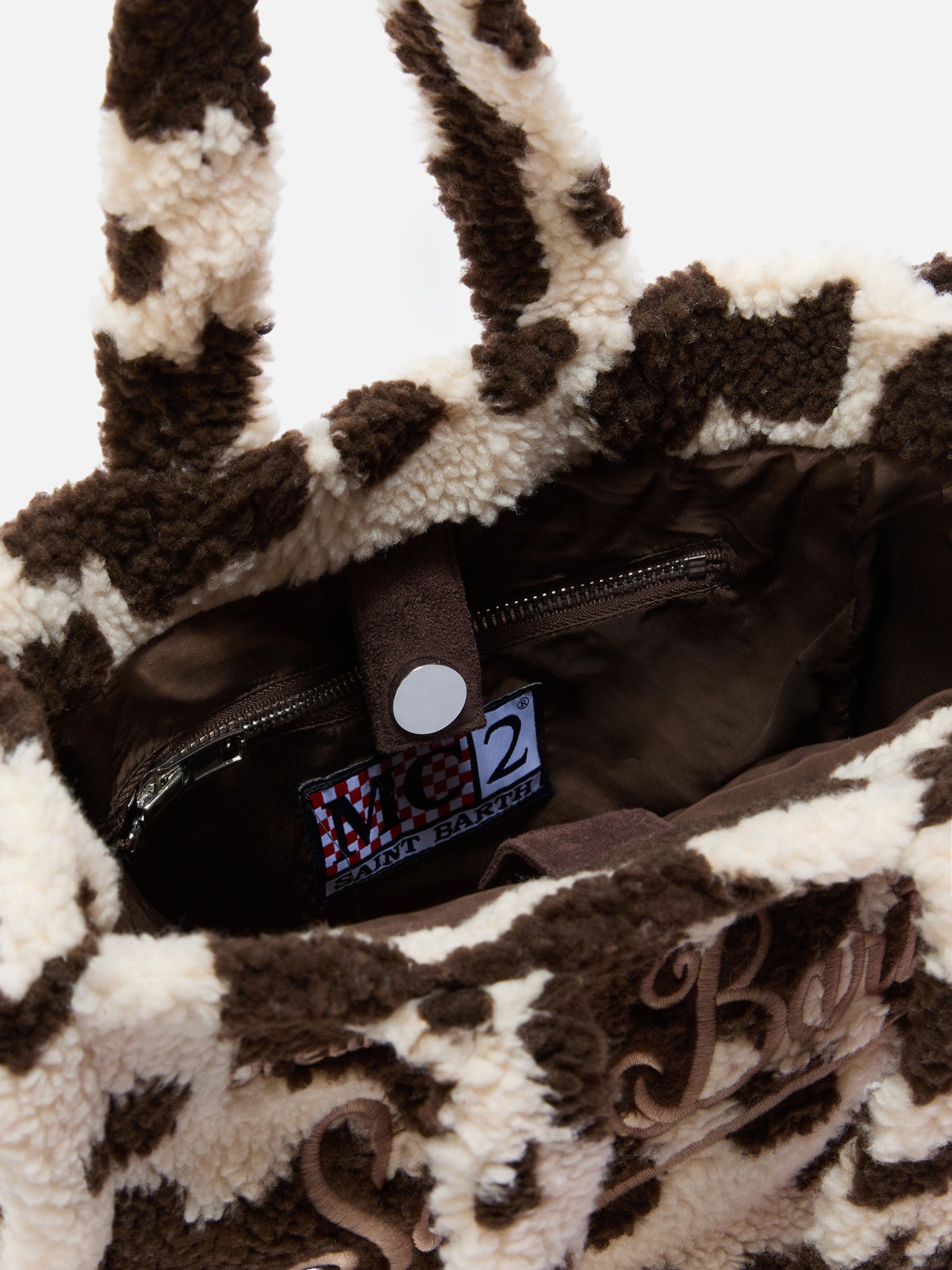 Colette Teddy Handtasche aus Kuhfell-Sherpa