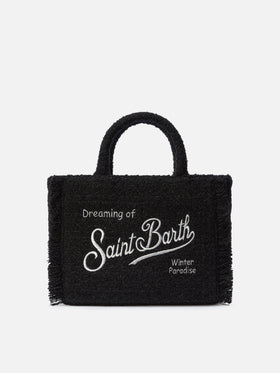 Colette Tweed Handtasche aus schwarzem Wollmischgewebe